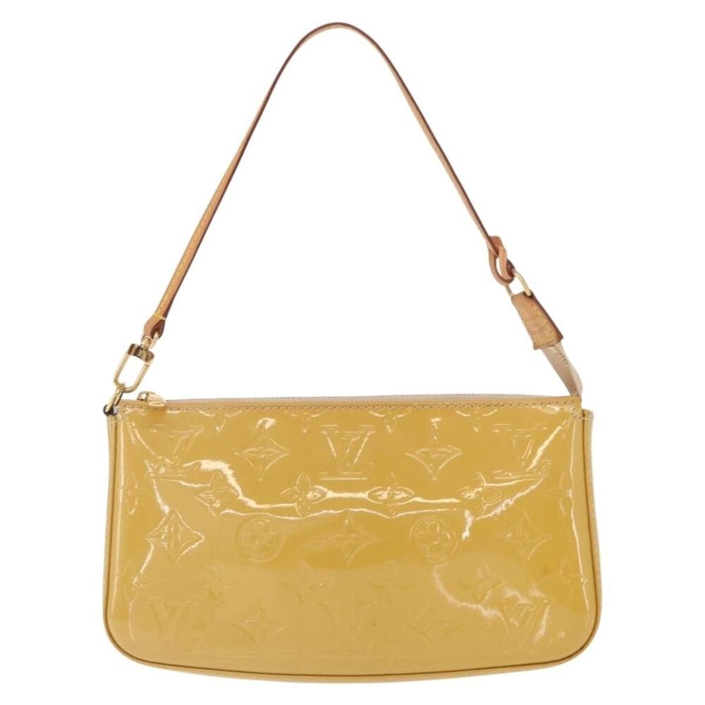 Louis Vuitton Monogram Vernis Pochette Accessoires Accessory Pouch Citrin Yellow
